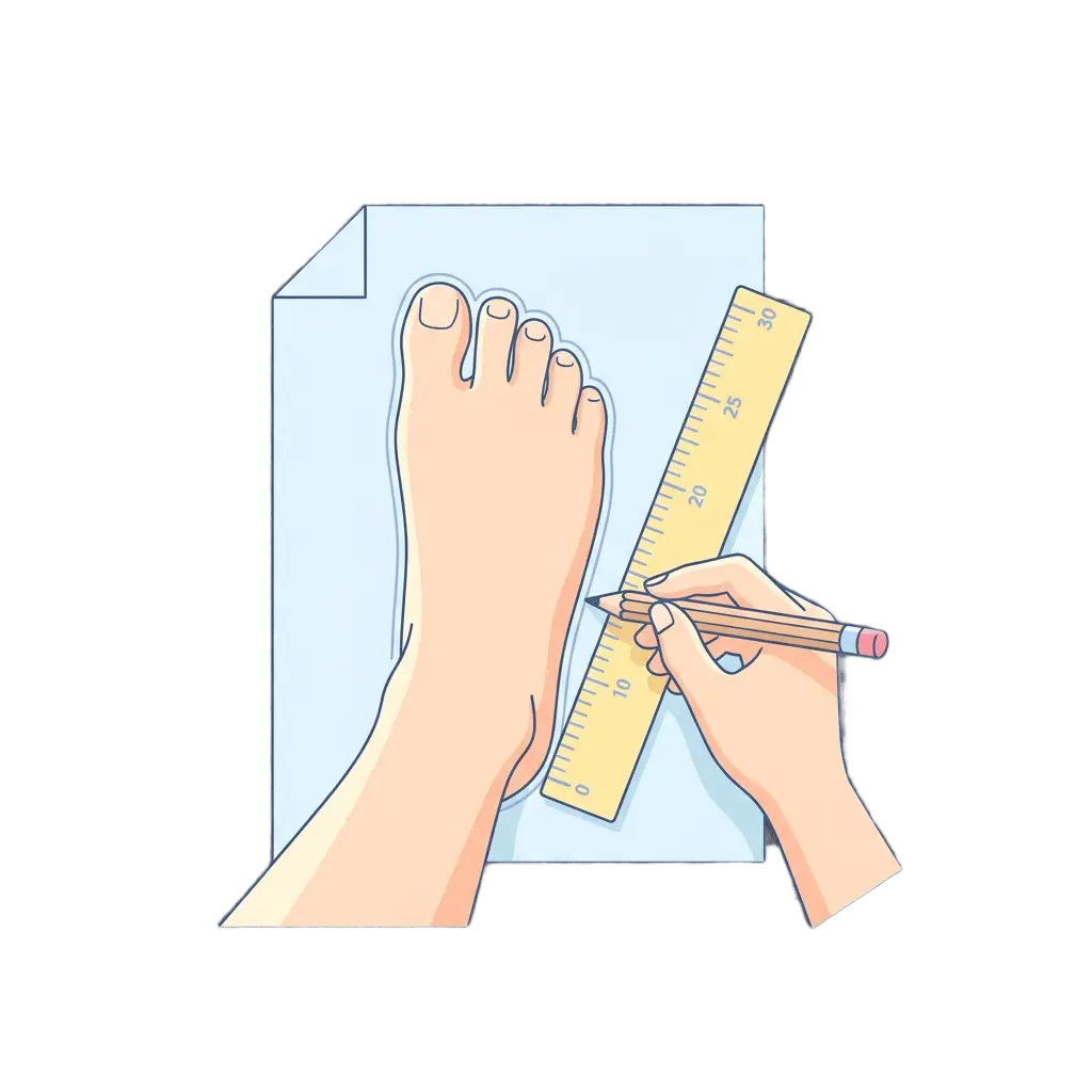 Illustration : mesurer la longueur de son pied pour la pointure